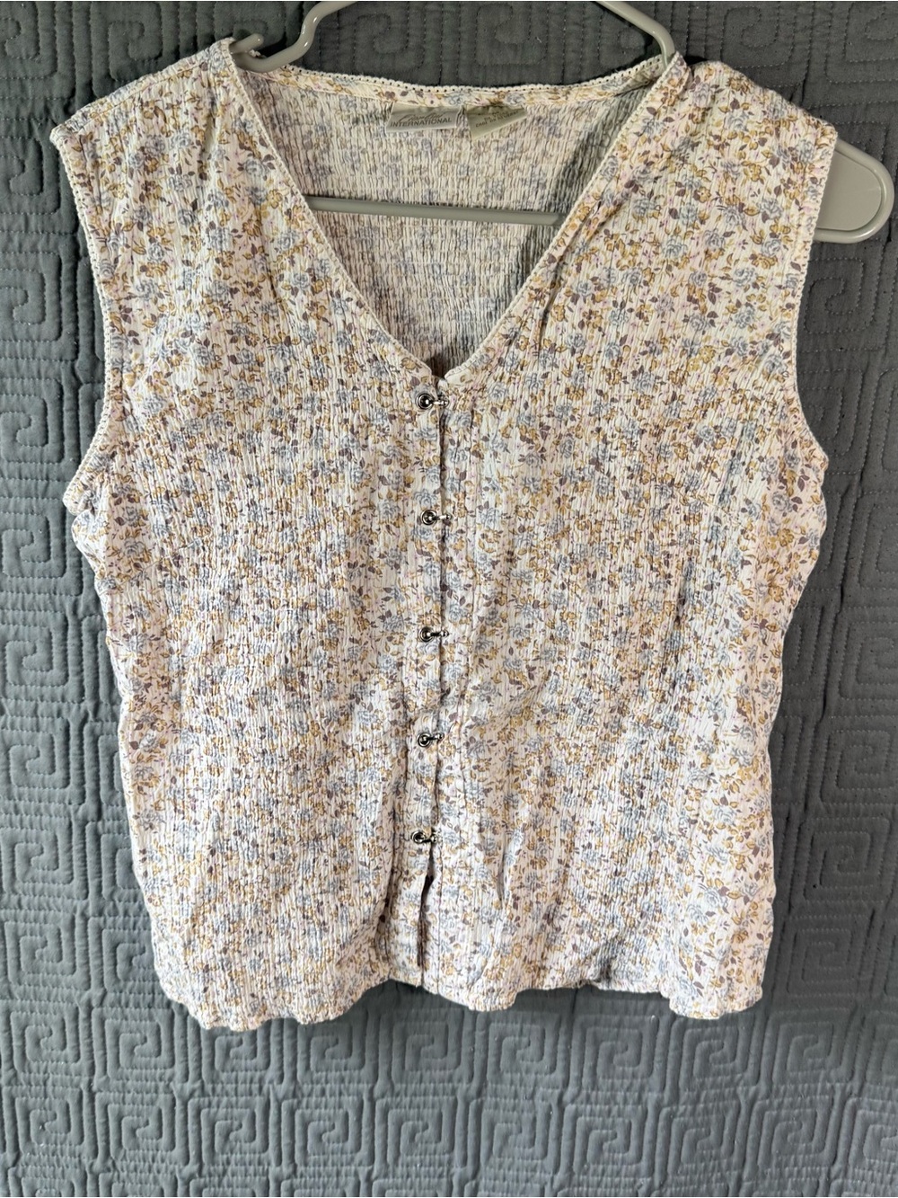 Fiorlini International Tank Women’s Medium Floral Hook Loop Cotton Blend